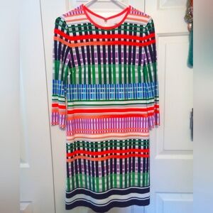 Designer Eliza J. geometric sheath dress, Sz.6, Like new